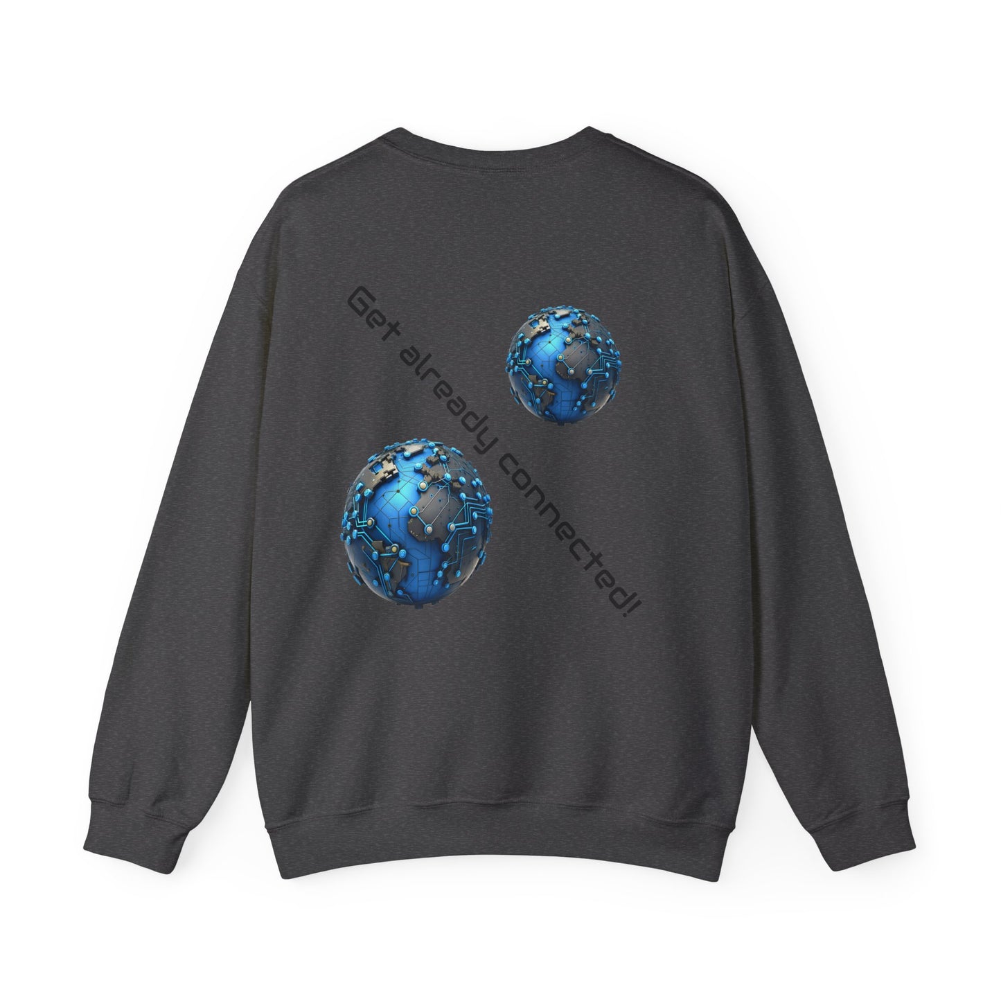 Connected World Graphic Sweatshirt, Unisex Crewneck, Trendy Tech Apparel, Perfect Gift for Geeks, Earth Day, and College Students