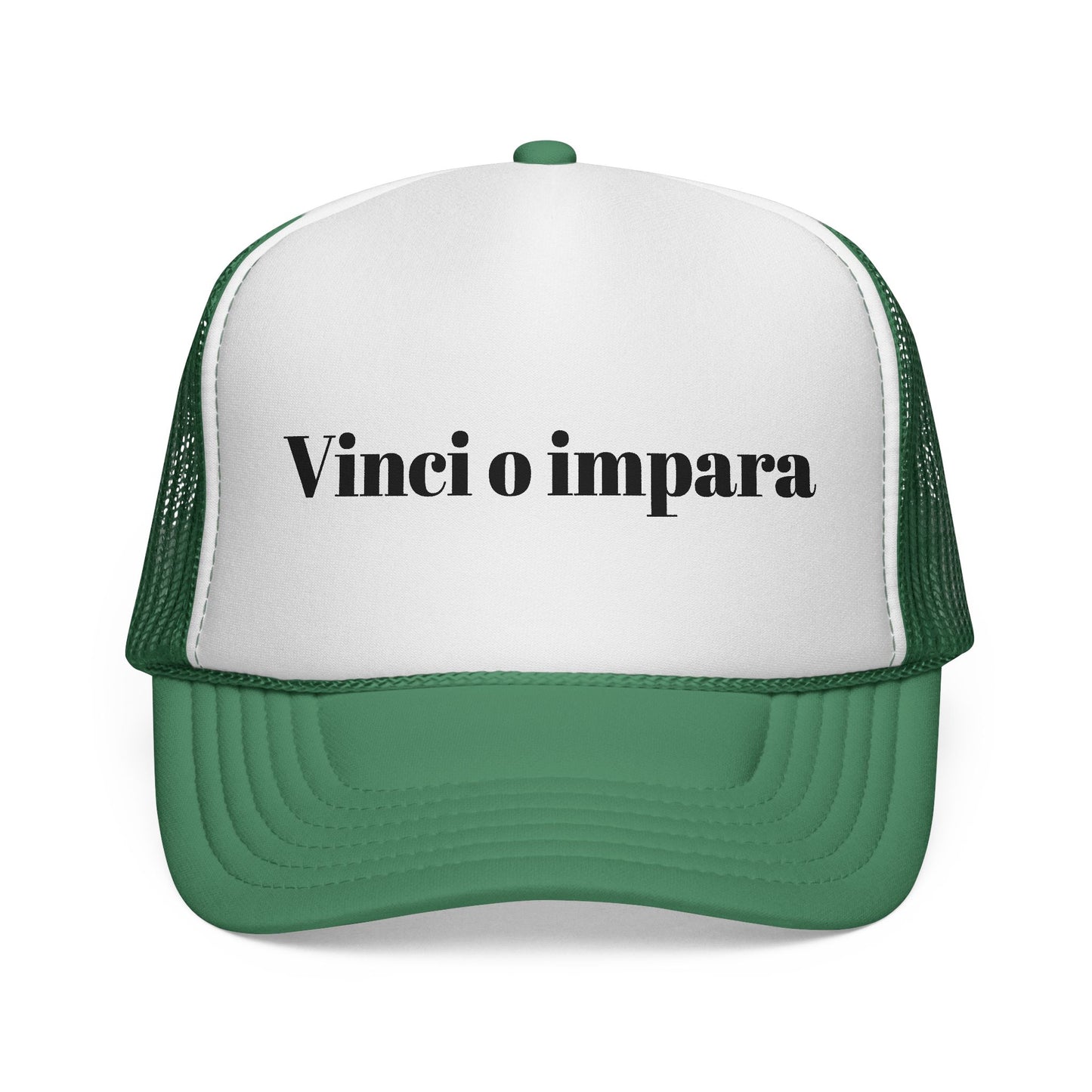 Trucker Cap with Italian Text "Vinci o impara"