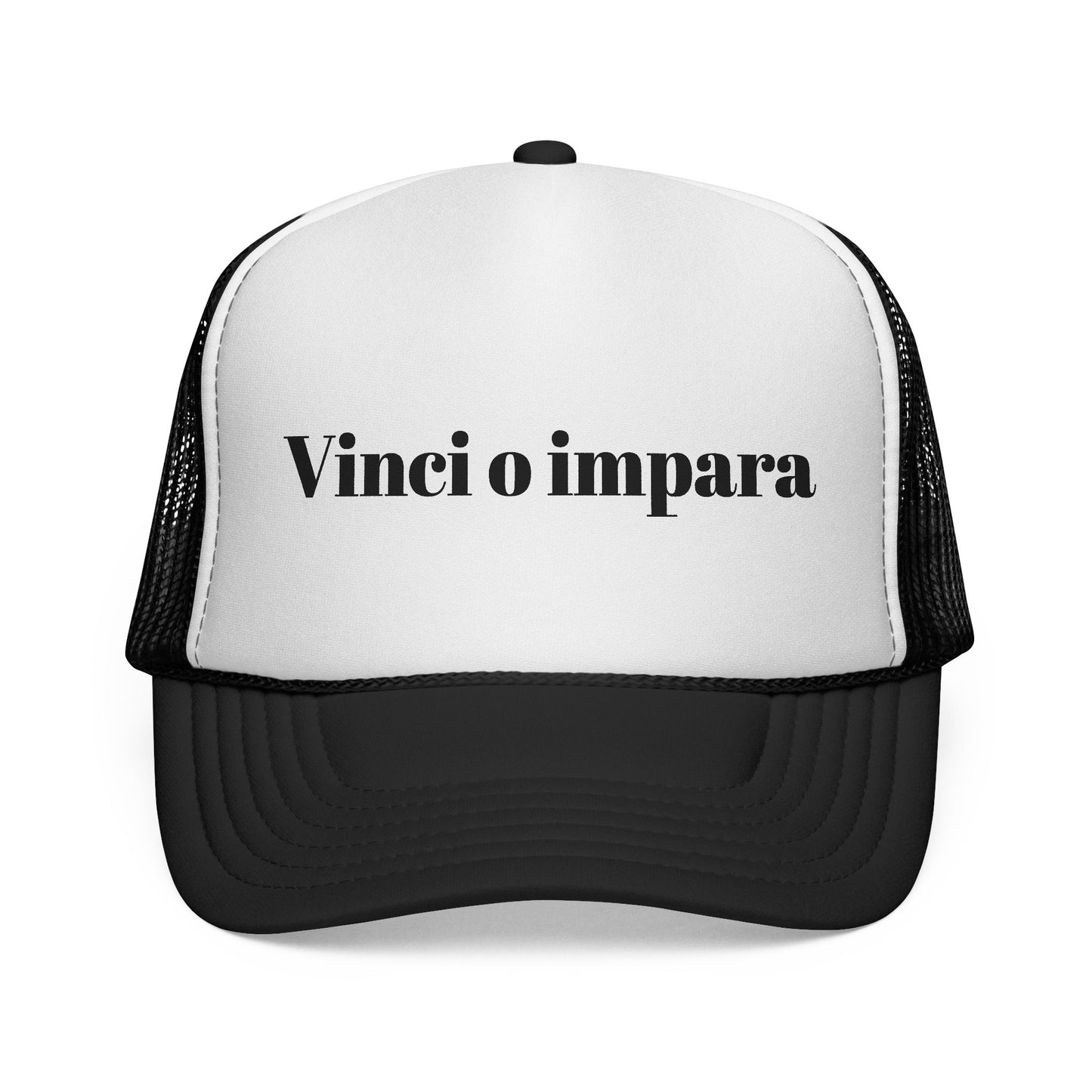 Trucker Cap with Italian Text "Vinci o impara"