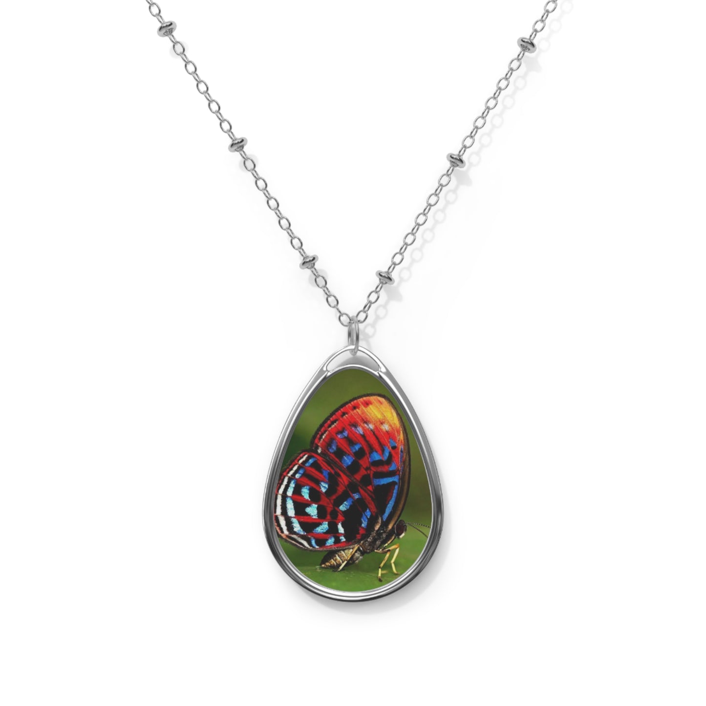 Butterfly Oval Necklace, Nature-Inspired Pendant, Gift for Her, Bohemian Jewelry, Birthdays, Anniversary, Special Occasion