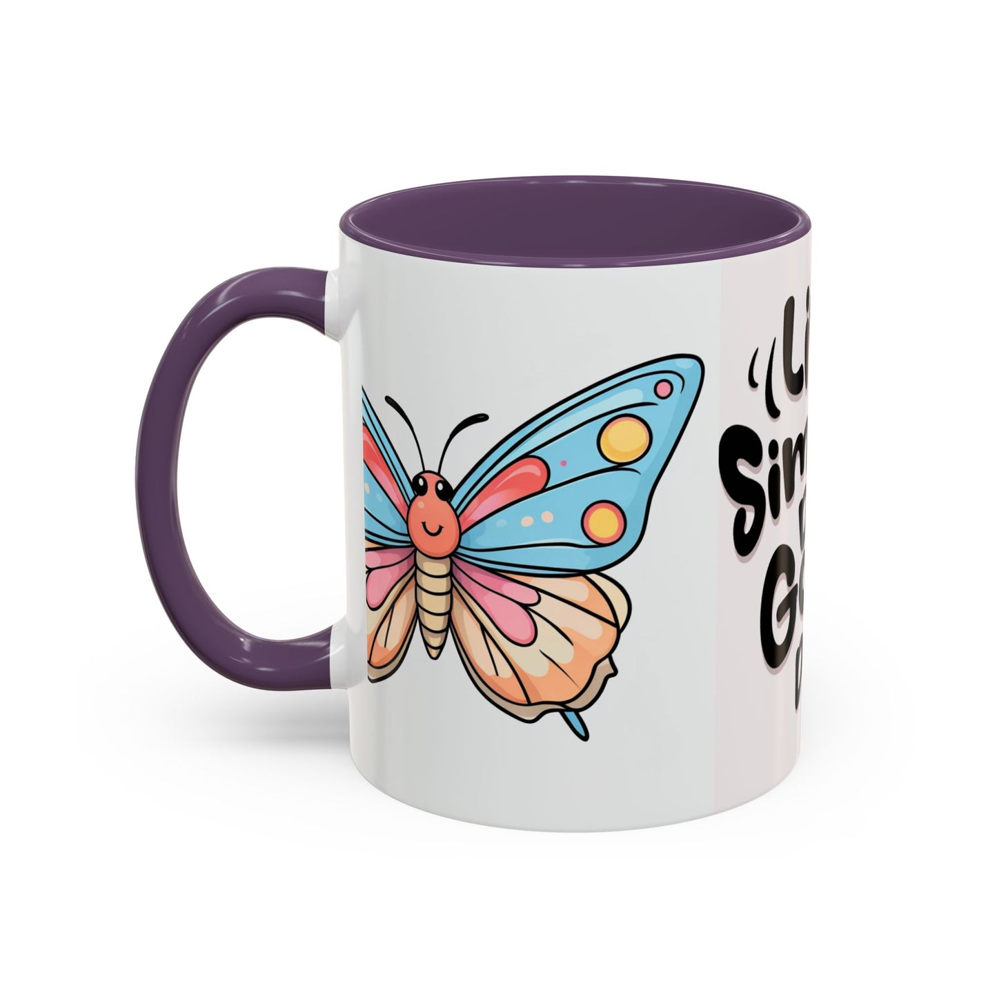 Live Simply Butterfly Mug, Positive Affirmation Coffee Cup, Inspirational Gift for Her, Motivational Drinkware, Birthday, Housewarming