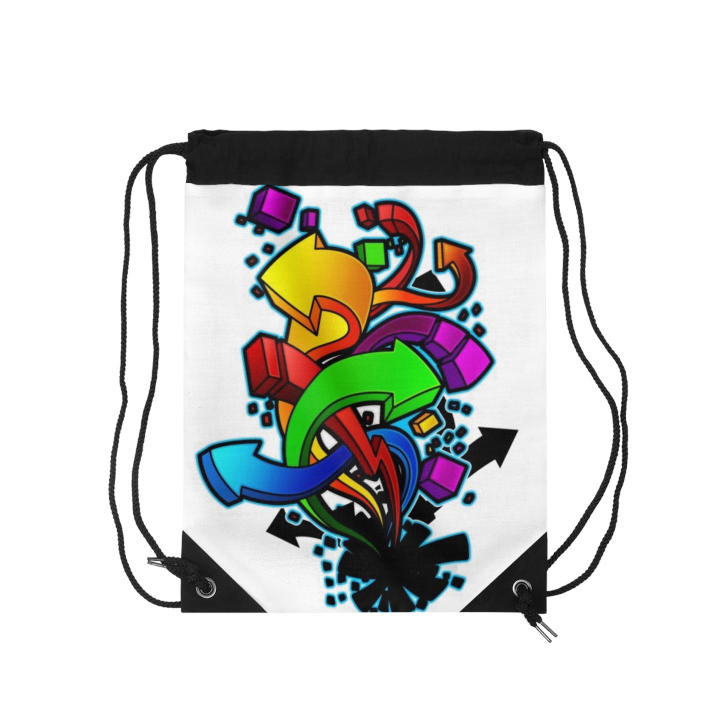 Vibrant Graphic Drawstring Bag - Colorful Art Tote, Gym Sack, Everyday Carry, Gift for Students, Unique Fashion Accessory