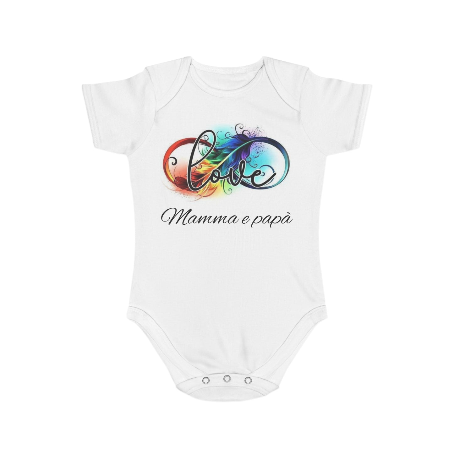 Colorful Love Baby Bodysuit, Baby Shower Gift, Newborn Outfit, Cute Infant Clothes, Family Love Apparel, Mamma e papà Design