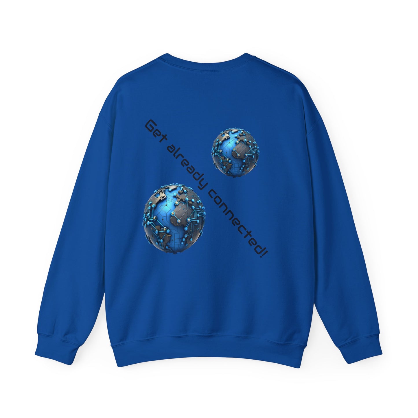 Connected World Graphic Sweatshirt, Unisex Crewneck, Trendy Tech Apparel, Perfect Gift for Geeks, Earth Day, and College Students