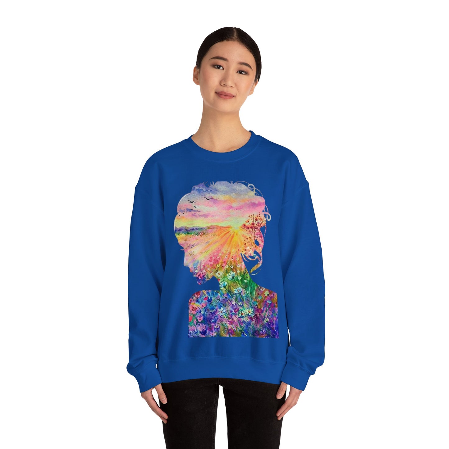 Colorful Spirit Crewneck Sweatshirt, Inspirational Gift, Unisex, Cozy Fashion, Motivational Apparel, Life Quote Sweatshirt