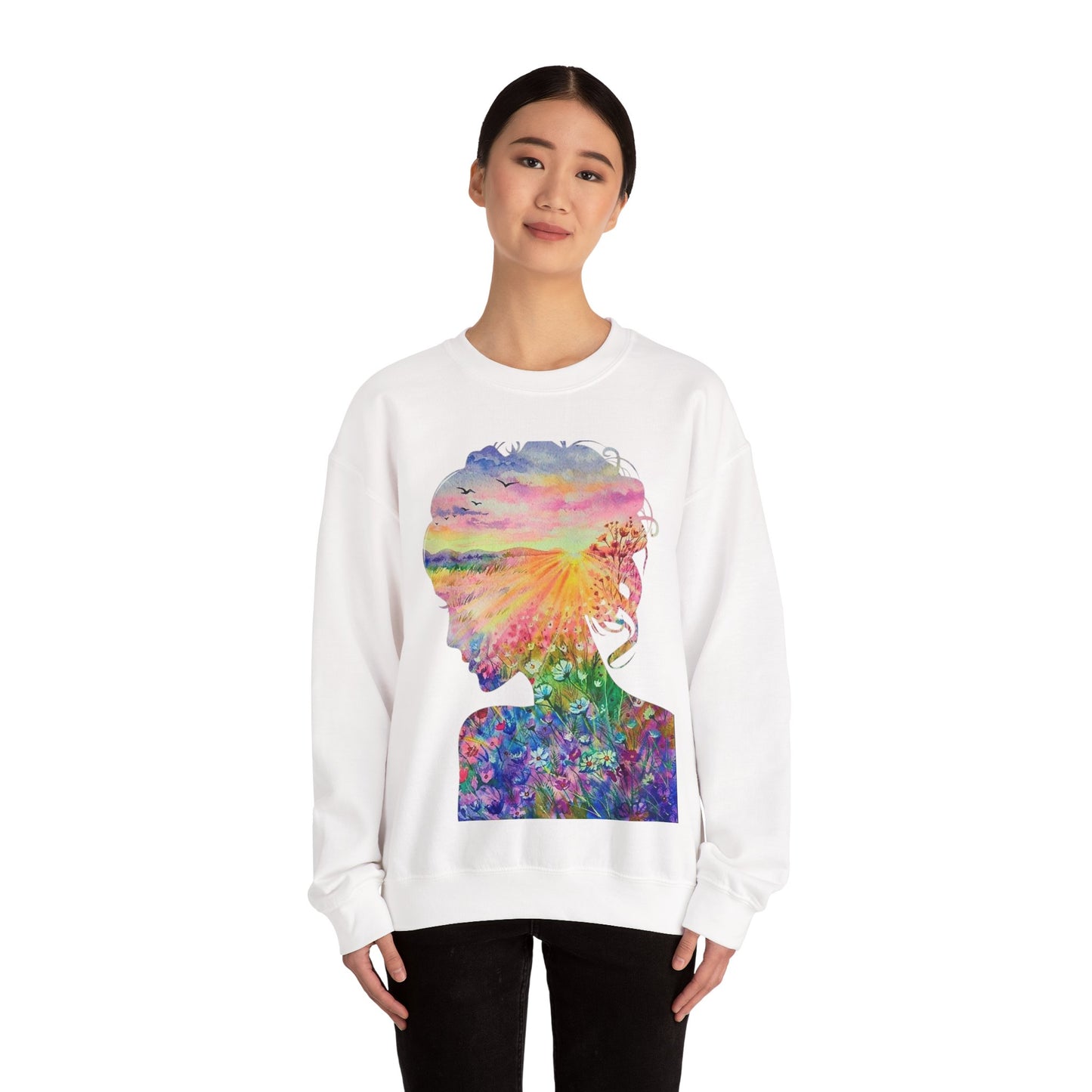 Colorful Spirit Crewneck Sweatshirt, Inspirational Gift, Unisex, Cozy Fashion, Motivational Apparel, Life Quote Sweatshirt