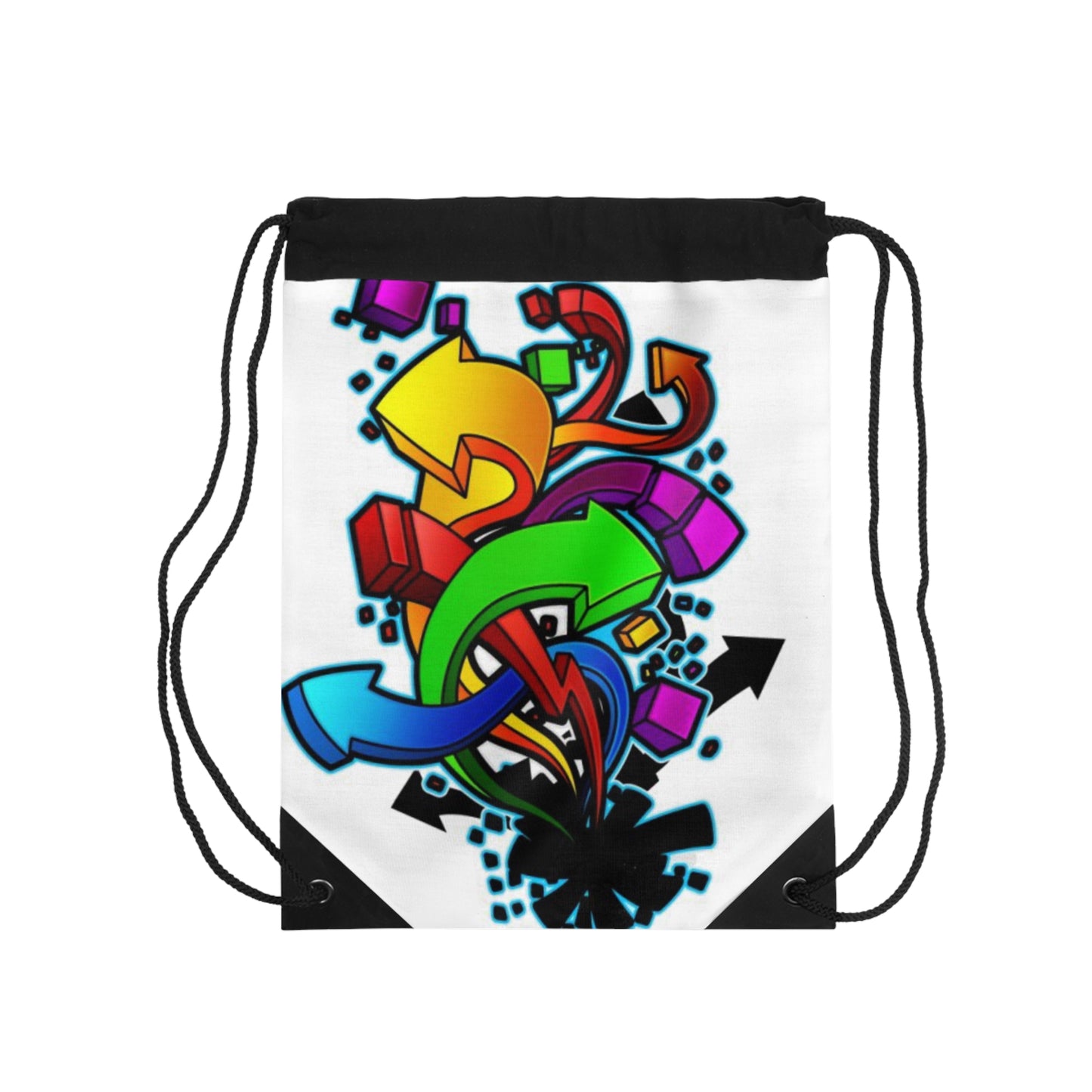 Vibrant Graphic Drawstring Bag - Colorful Art Tote, Gym Sack, Everyday Carry, Gift for Students, Unique Fashion Accessory