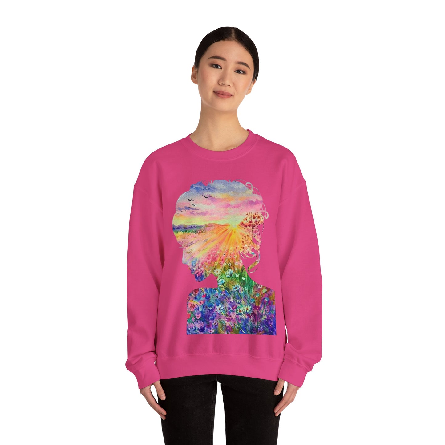 Colorful Spirit Crewneck Sweatshirt, Inspirational Gift, Unisex, Cozy Fashion, Motivational Apparel, Life Quote Sweatshirt