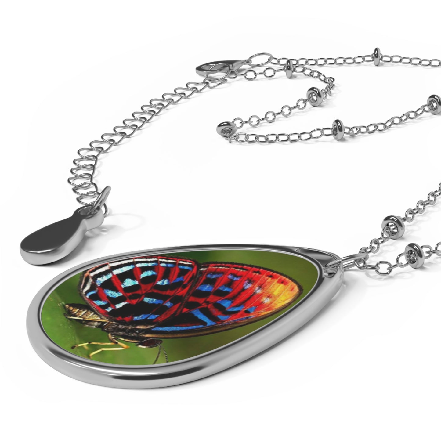 Butterfly Oval Necklace, Nature-Inspired Pendant, Gift for Her, Bohemian Jewelry, Birthdays, Anniversary, Special Occasion