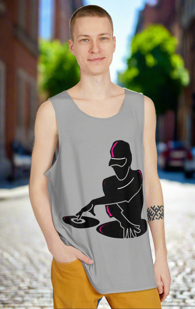 Stylish DJ Graphic Tank Top for Music Lovers, Perfect for Summer, Festivals, Beach Days, and Music Events, Gift Idea