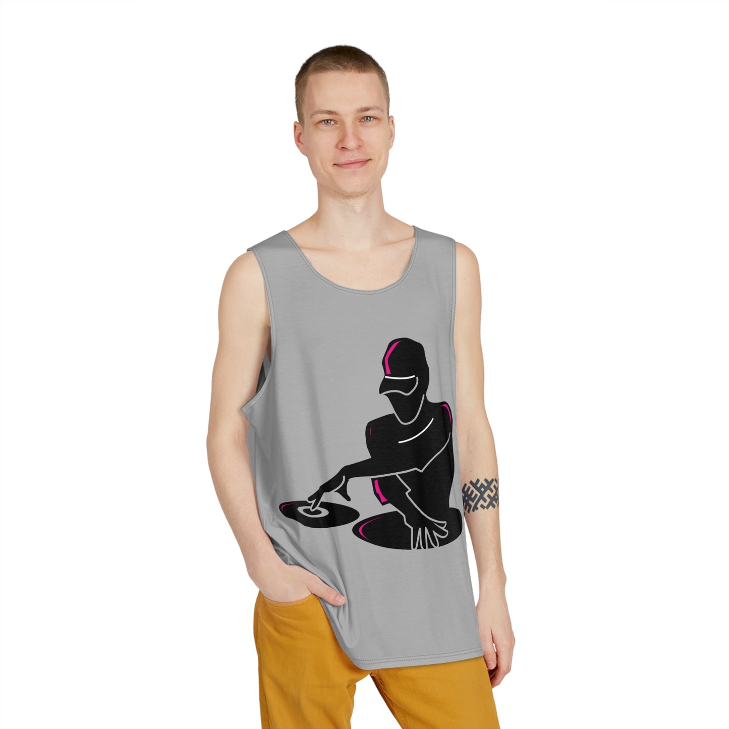 Stylish DJ Graphic Tank Top for Music Lovers, Perfect for Summer, Festivals, Beach Days, and Music Events, Gift Idea