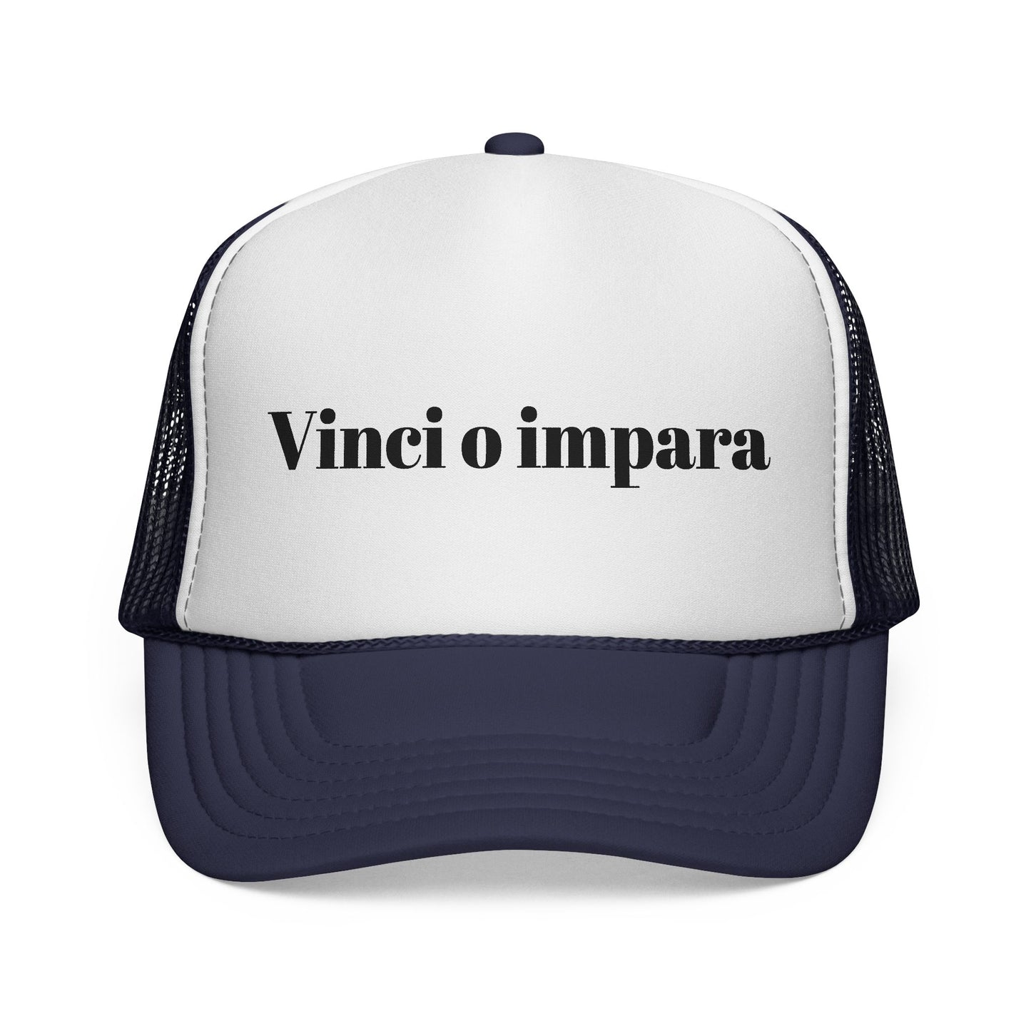 Trucker Cap with Italian Text "Vinci o impara"