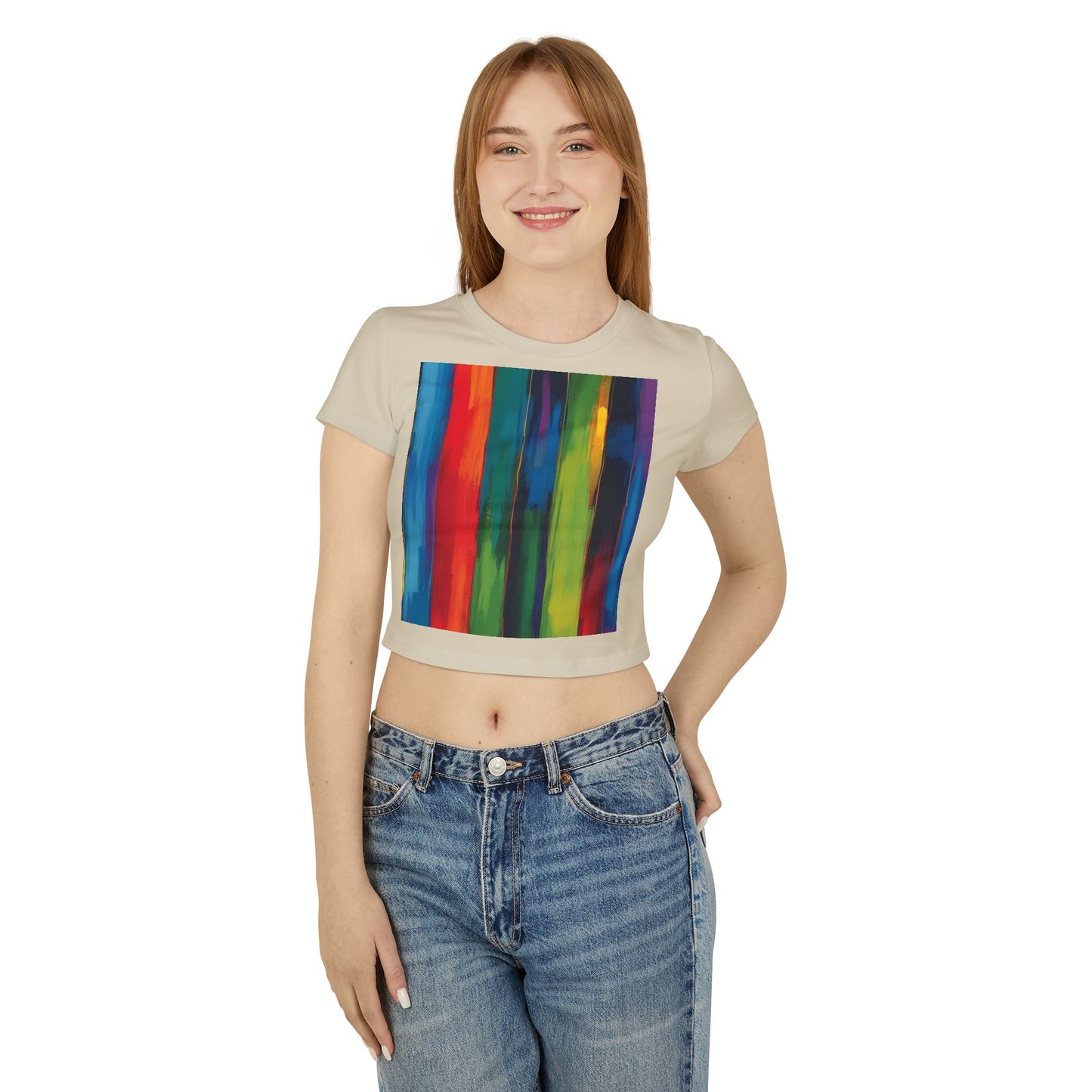Vibrant Women's Baby Tee, Colorful Crop Top, Casual Art Tee, Trendy Summer Shirt, Gift for Art Lovers