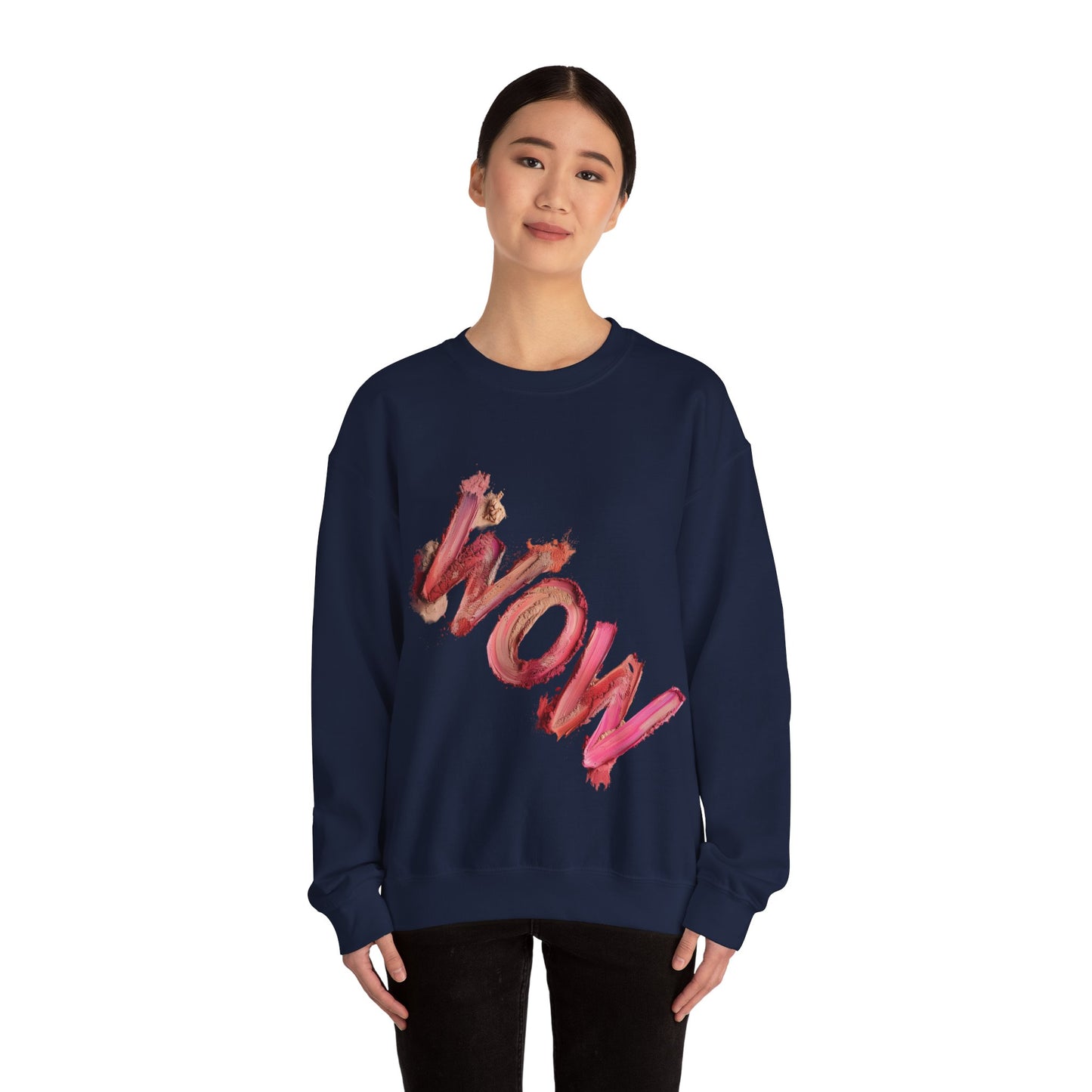 Empowering WOW Crewneck Sweatshirt | Unisex Casual Wear, Gift for Her, Inspirational Apparel, Statement Clothing, Cozy Sweatshirt
