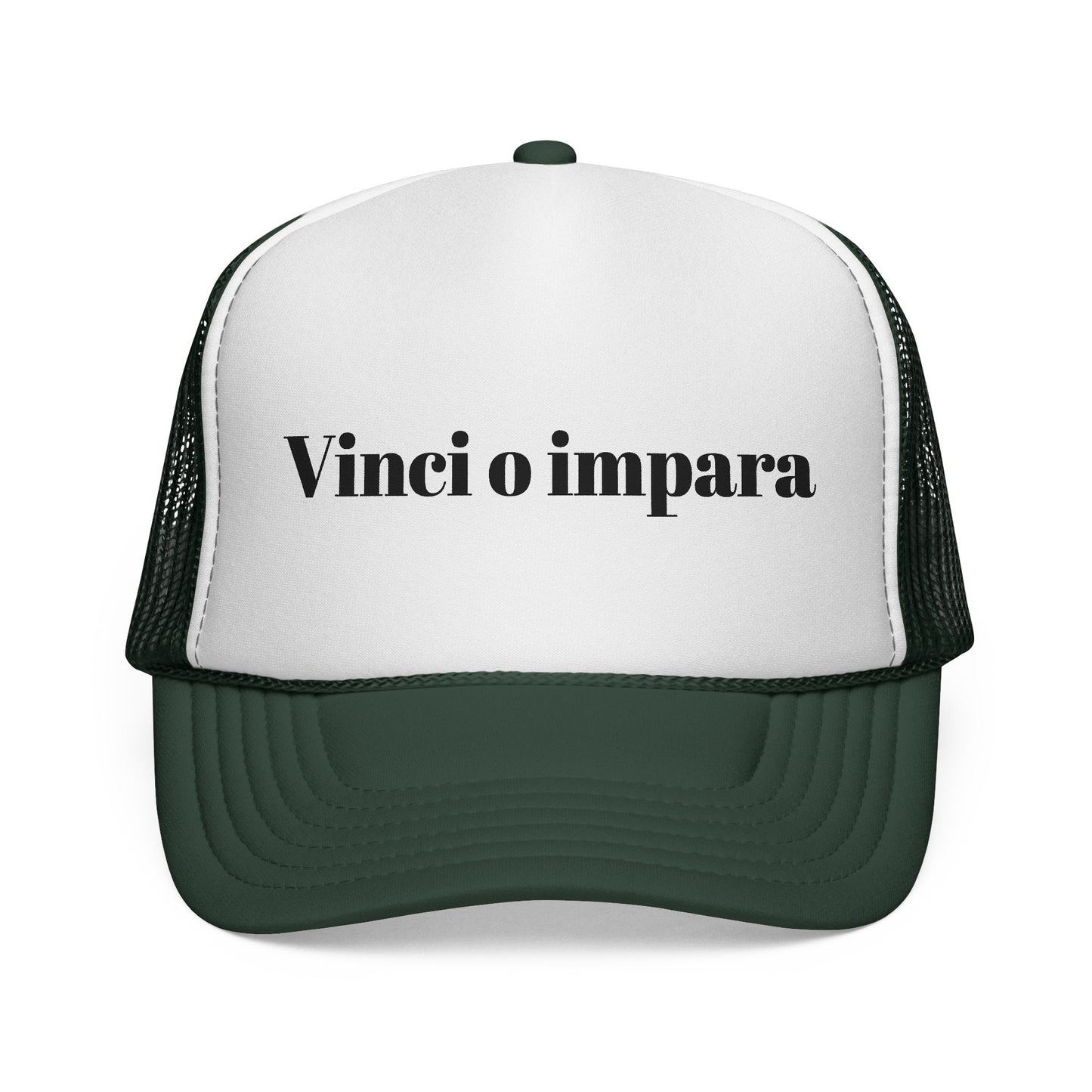 Trucker Cap with Italian Text "Vinci o impara"