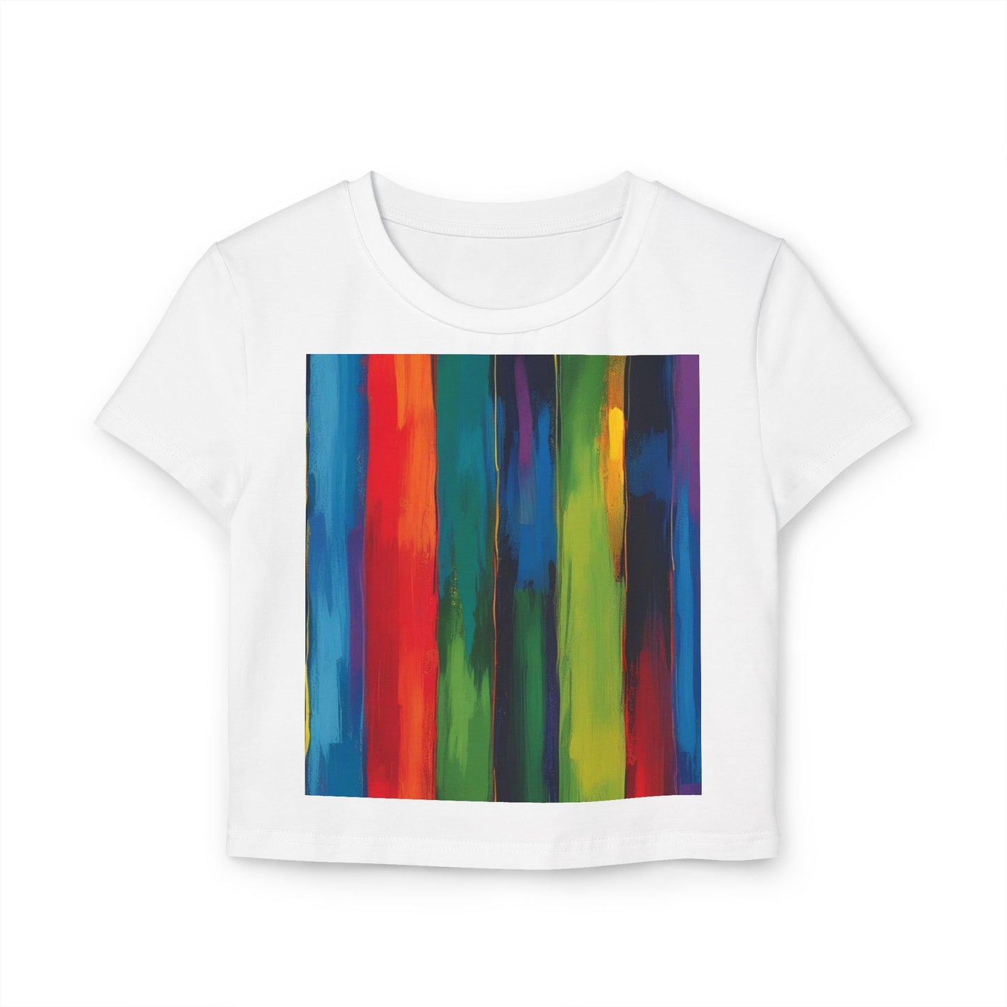 Vibrant Women's Baby Tee, Colorful Crop Top, Casual Art Tee, Trendy Summer Shirt, Gift for Art Lovers