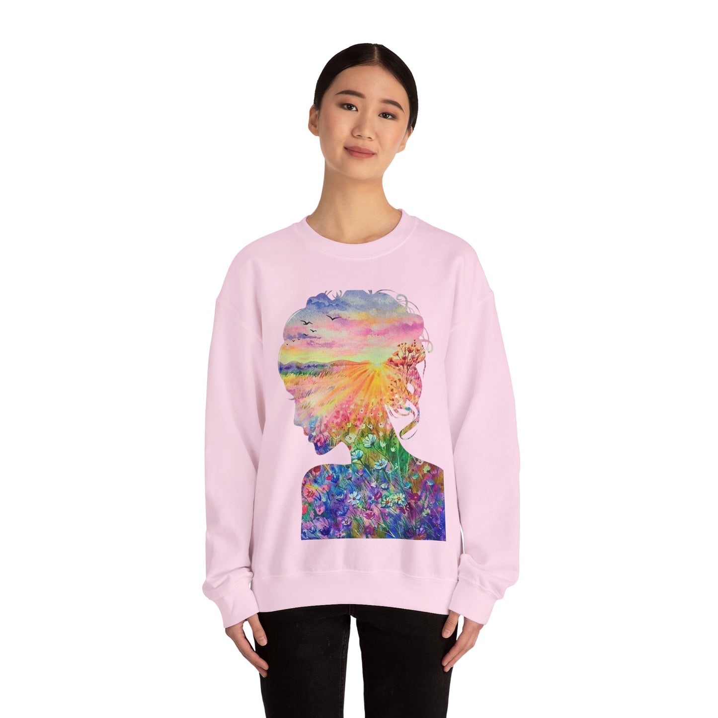 Colorful Spirit Crewneck Sweatshirt, Inspirational Gift, Unisex, Cozy Fashion, Motivational Apparel, Life Quote Sweatshirt