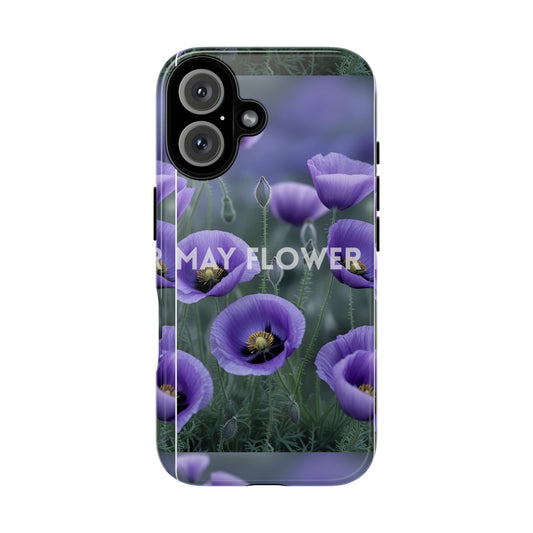 Floral Phone Case with May Flower Design, Purple Flower Protector, Spring Gift, Nature Lover Accessory, Eco-Friendly Case, Cute Phone Cover