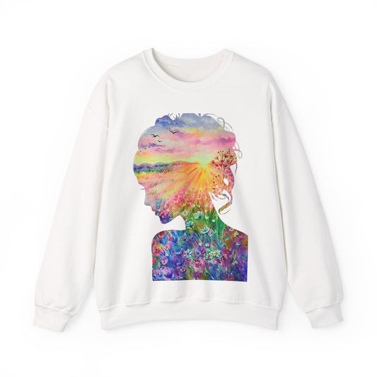 Colorful Spirit Crewneck Sweatshirt, Inspirational Gift, Unisex, Cozy Fashion, Motivational Apparel, Life Quote Sweatshirt