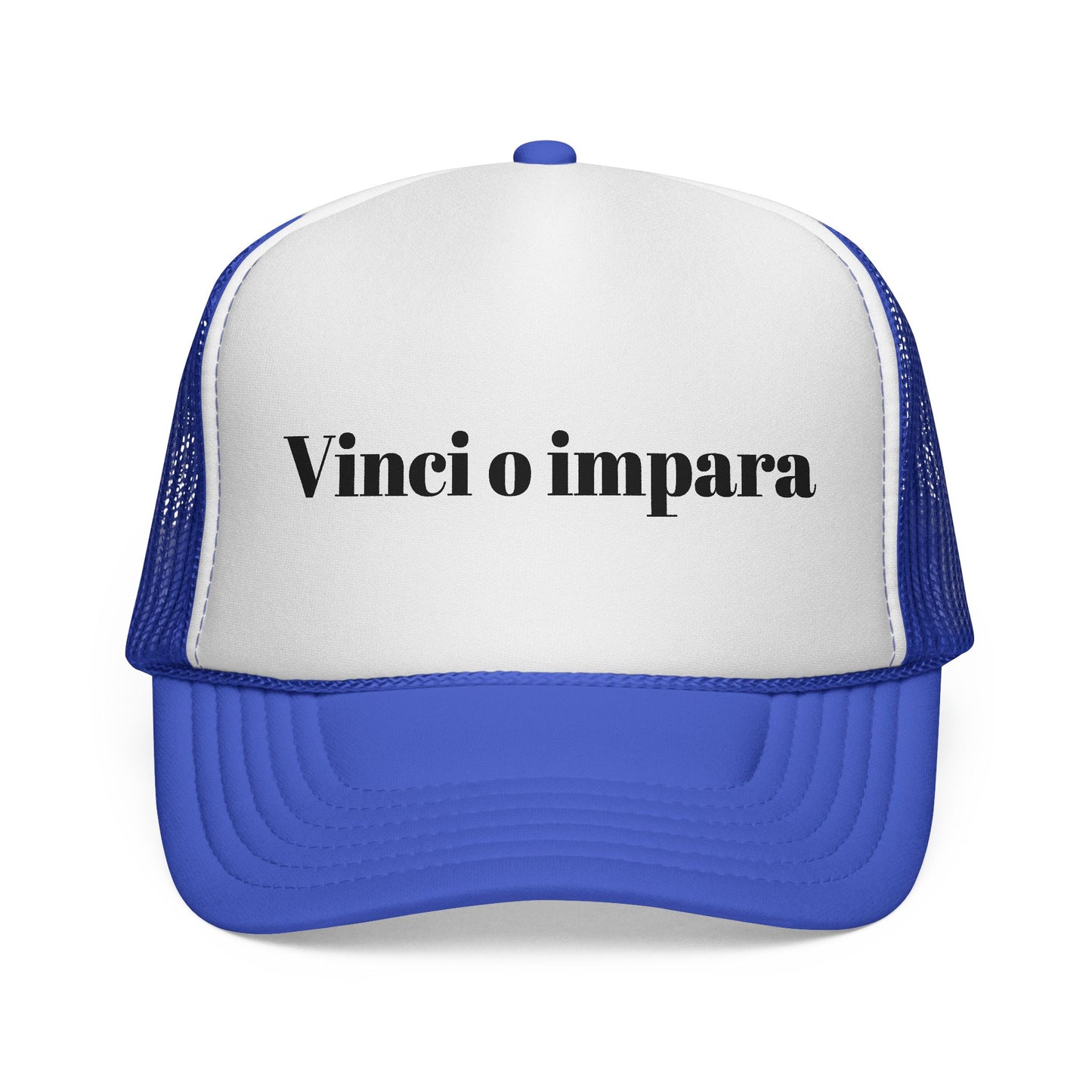 Trucker Cap with Italian Text "Vinci o impara"