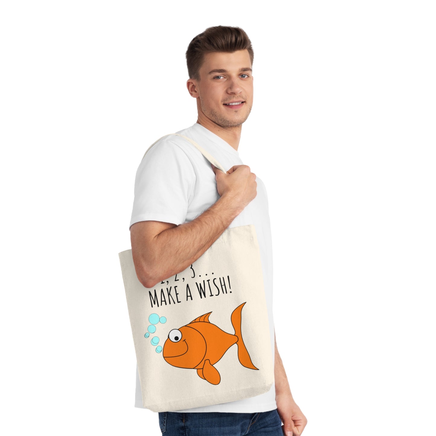 Whimsical Fish Woven Tote Bag - Great for Beach Days, Shopping, Wishes, Gifts, Kids' Birthdays