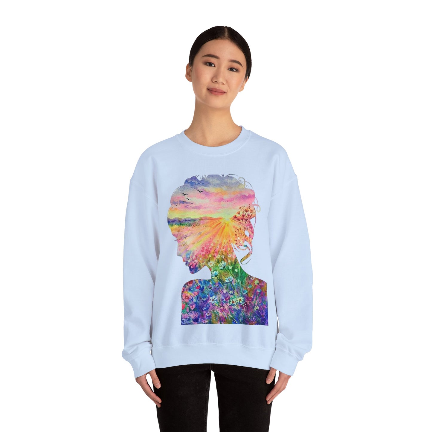 Colorful Spirit Crewneck Sweatshirt, Inspirational Gift, Unisex, Cozy Fashion, Motivational Apparel, Life Quote Sweatshirt