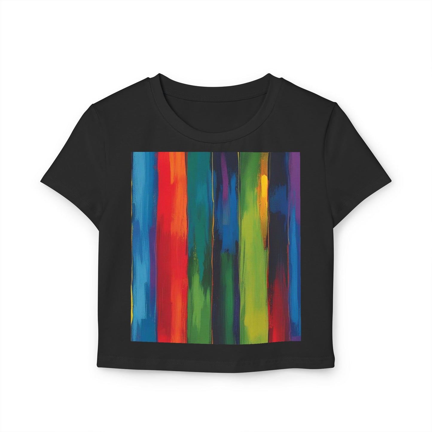 Vibrant Women's Baby Tee, Colorful Crop Top, Casual Art Tee, Trendy Summer Shirt, Gift for Art Lovers
