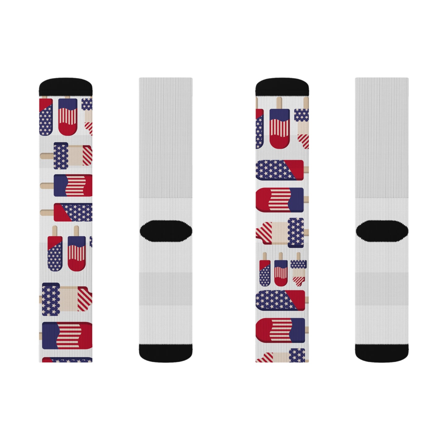 Patriotic Summer Socks, Fun Socks, Sublimation Socks, USA Flag Socks, Gift for 4th of July, Summer Celebration Fashion