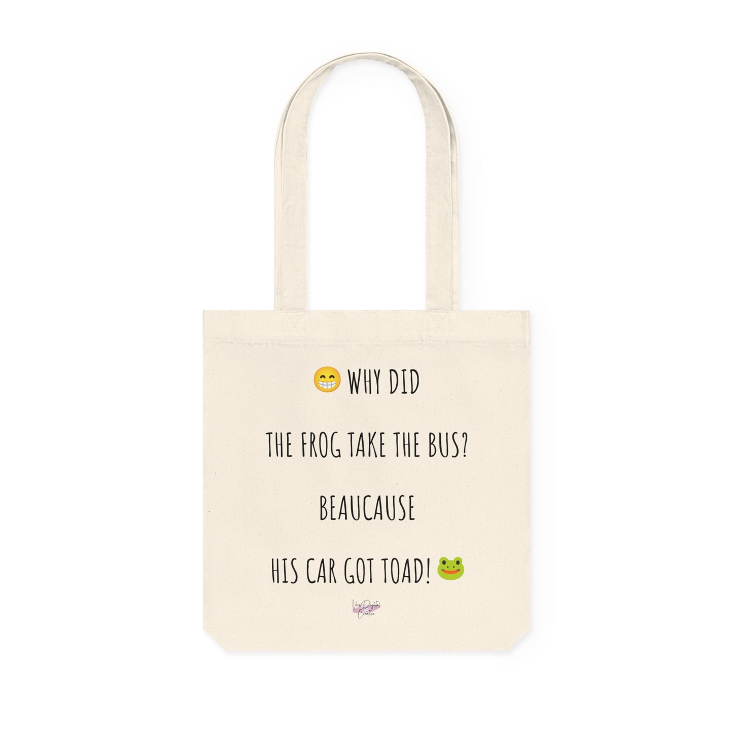Fun Frog Joke Woven Tote Bag, Eco-Friendly Shopping Bag, Gift for Frog Lovers, Humorous Grocery Tote, Funny Beach Bag, Kids' Activity Bag