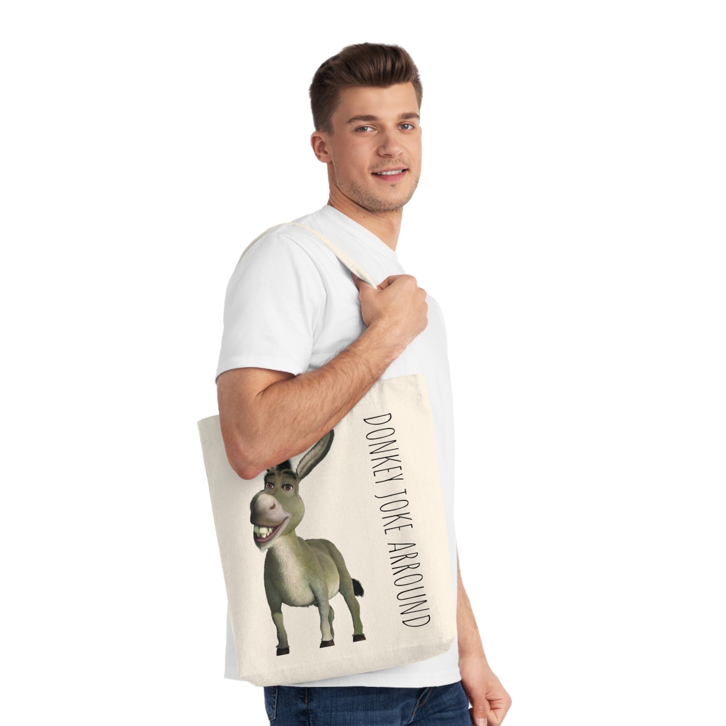 Donkey-Themed Woven Tote Bag, Fun and Quirky Gift, Eco-Friendly Shopping Tote, Perfect for Parties, Birthdays, Everyday Use