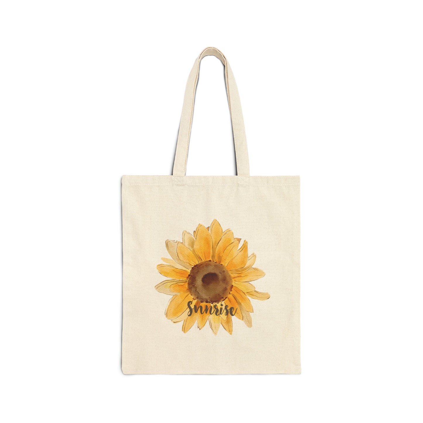 Sunny Inspiration Cotton Canvas Tote Bag - Eco-Friendly, Reusable Shopping Bag, Beach Tote, Gift for Her, Flourish & Grow