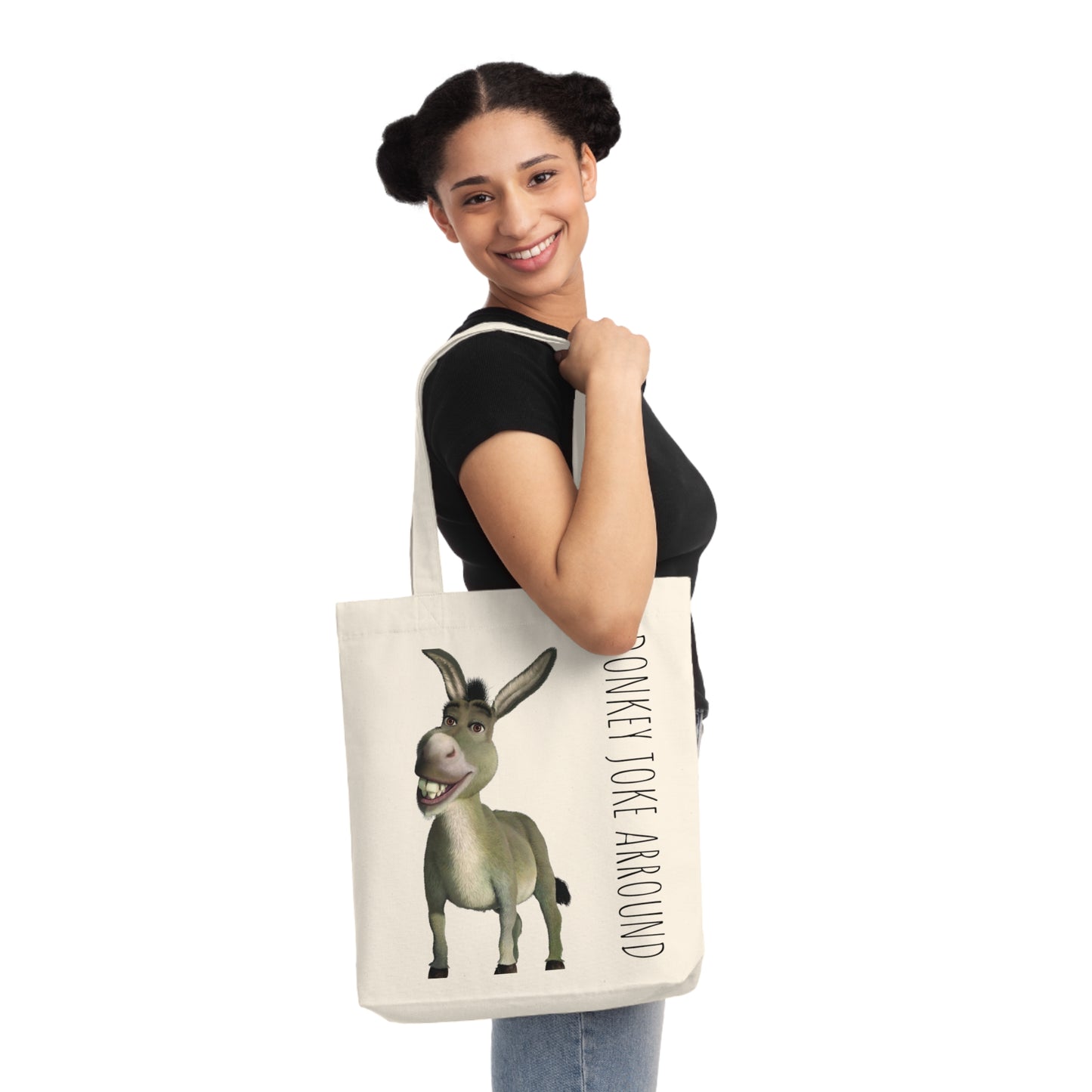 Donkey-Themed Woven Tote Bag, Fun and Quirky Gift, Eco-Friendly Shopping Tote, Perfect for Parties, Birthdays, Everyday Use