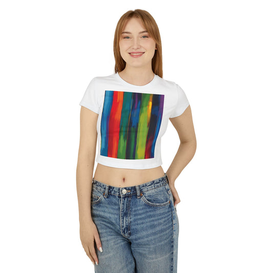 Vibrant Women's Baby Tee, Colorful Crop Top, Casual Art Tee, Trendy Summer Shirt, Gift for Art Lovers