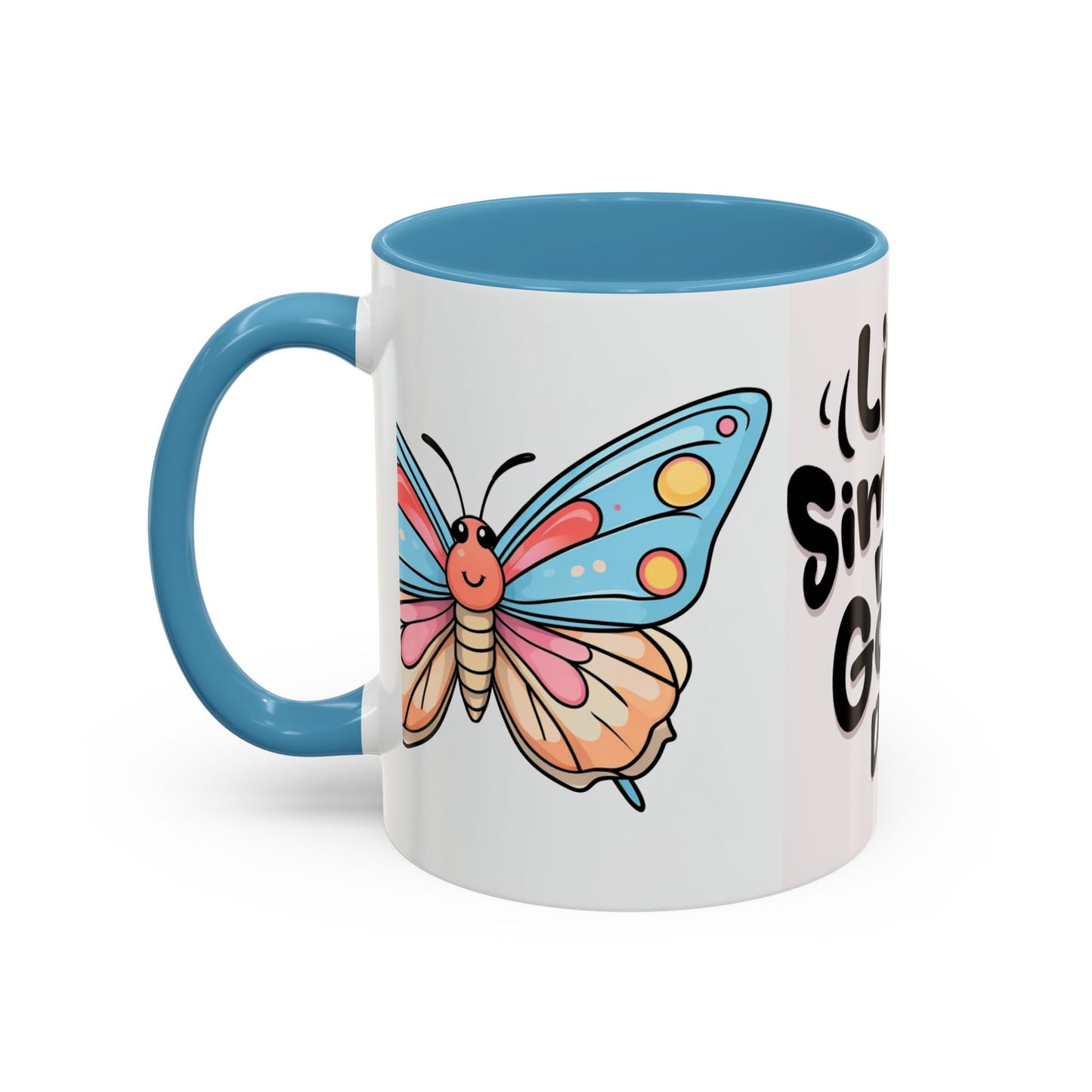 Live Simply Butterfly Mug, Positive Affirmation Coffee Cup, Inspirational Gift for Her, Motivational Drinkware, Birthday, Housewarming