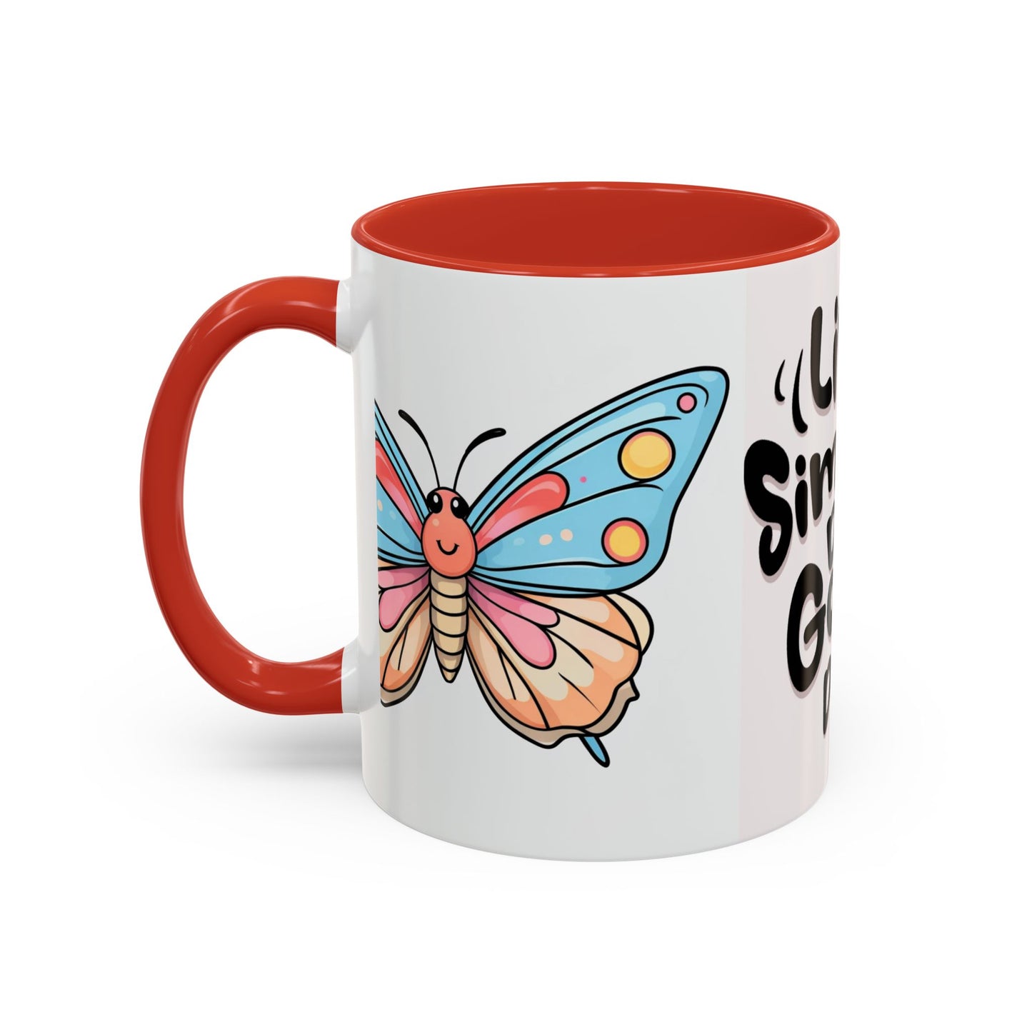 Live Simply Butterfly Mug, Positive Affirmation Coffee Cup, Inspirational Gift for Her, Motivational Drinkware, Birthday, Housewarming