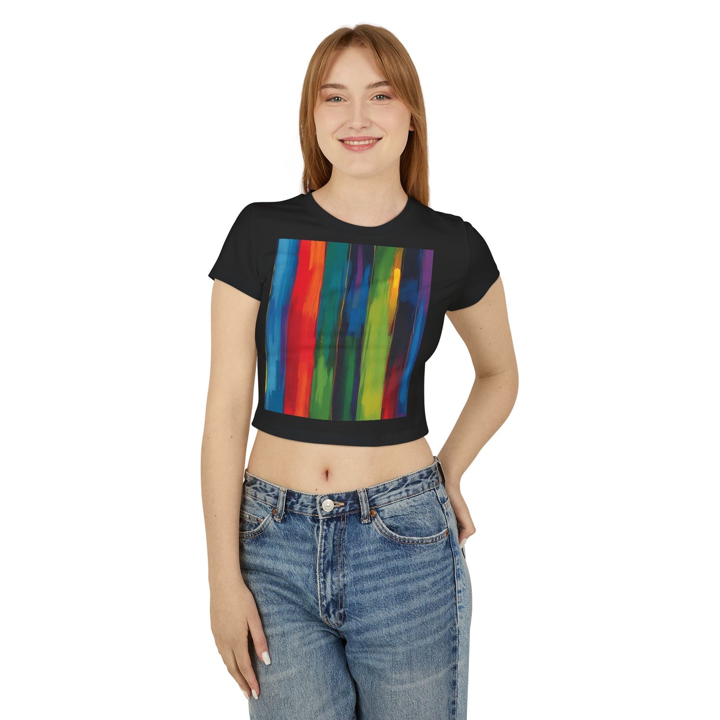 Vibrant Women's Baby Tee, Colorful Crop Top, Casual Art Tee, Trendy Summer Shirt, Gift for Art Lovers