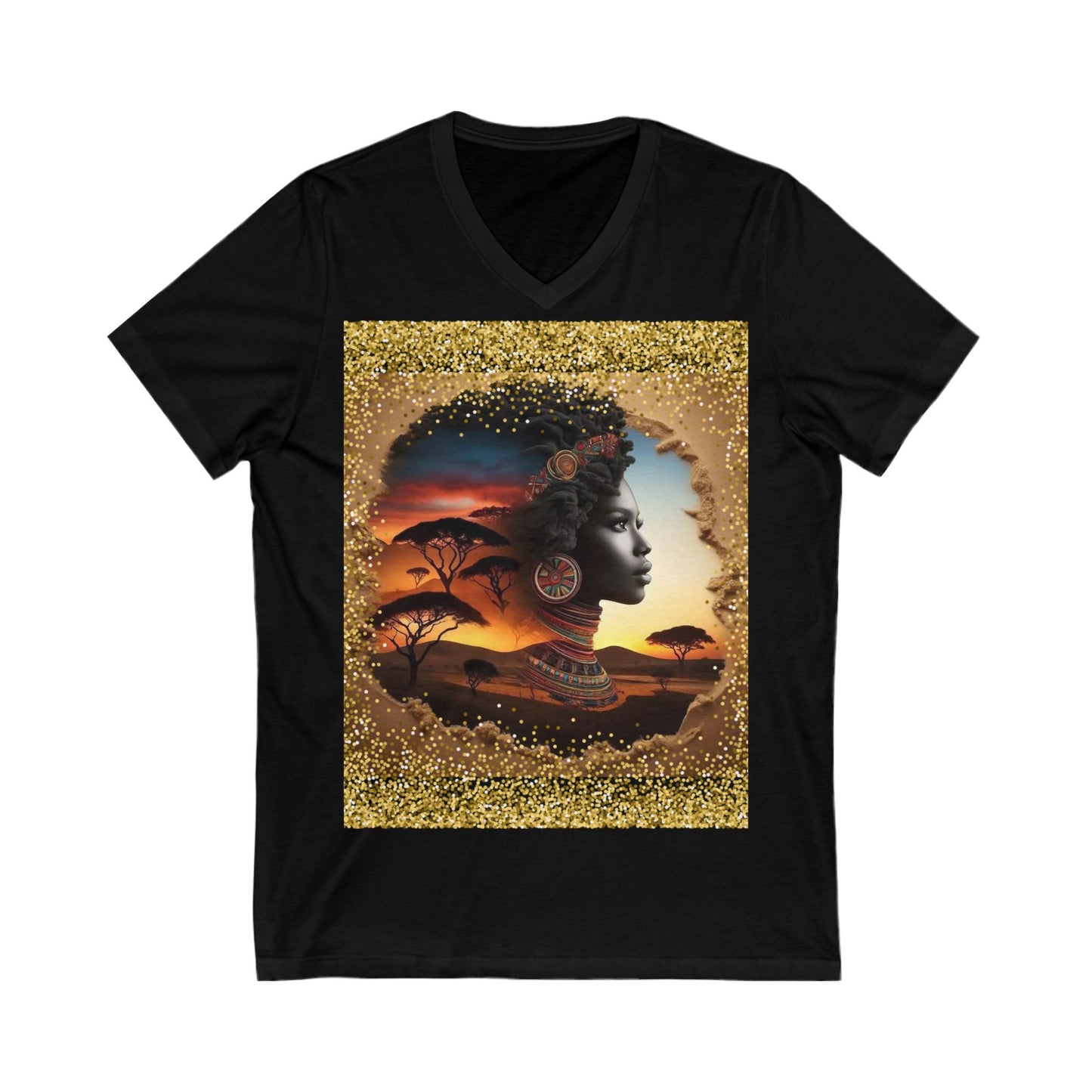 V-Neck Tee - She Sunset Nature Life Design