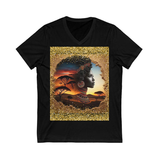 V-Neck Tee - She Sunset Nature Life Design