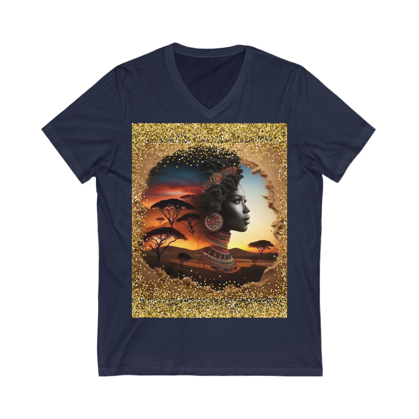 V-Neck Tee - She Sunset Nature Life Design