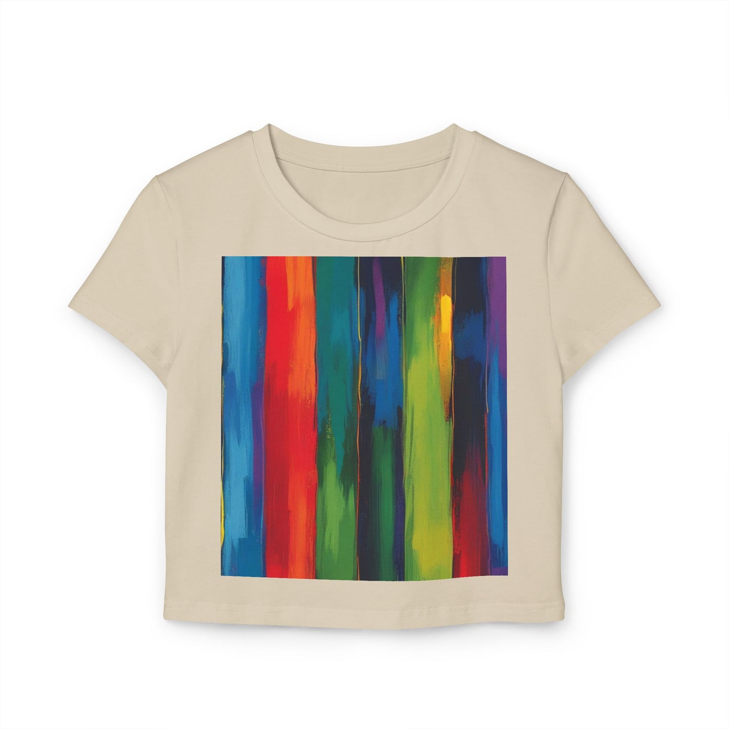 Vibrant Women's Baby Tee, Colorful Crop Top, Casual Art Tee, Trendy Summer Shirt, Gift for Art Lovers
