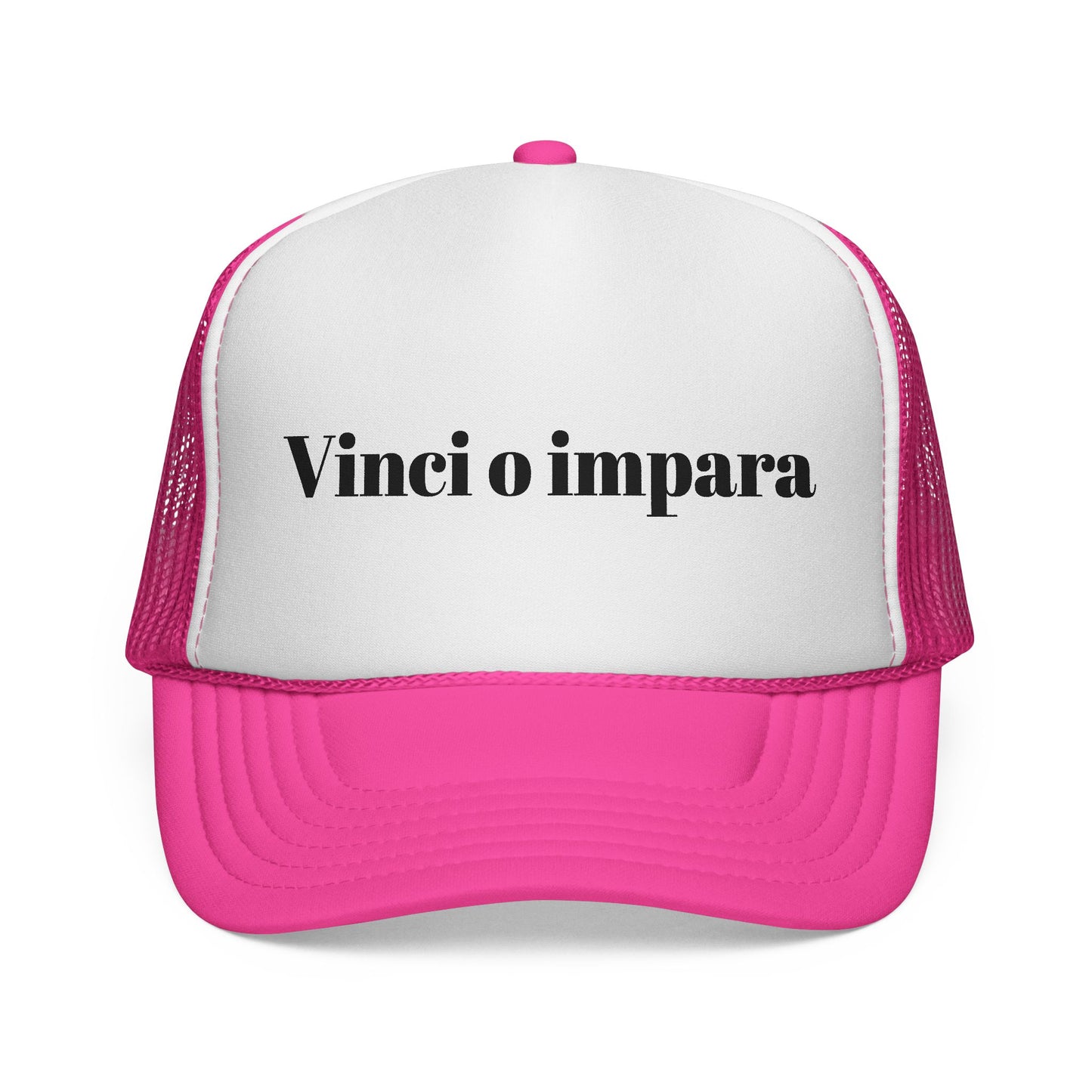 Trucker Cap with Italian Text "Vinci o impara"