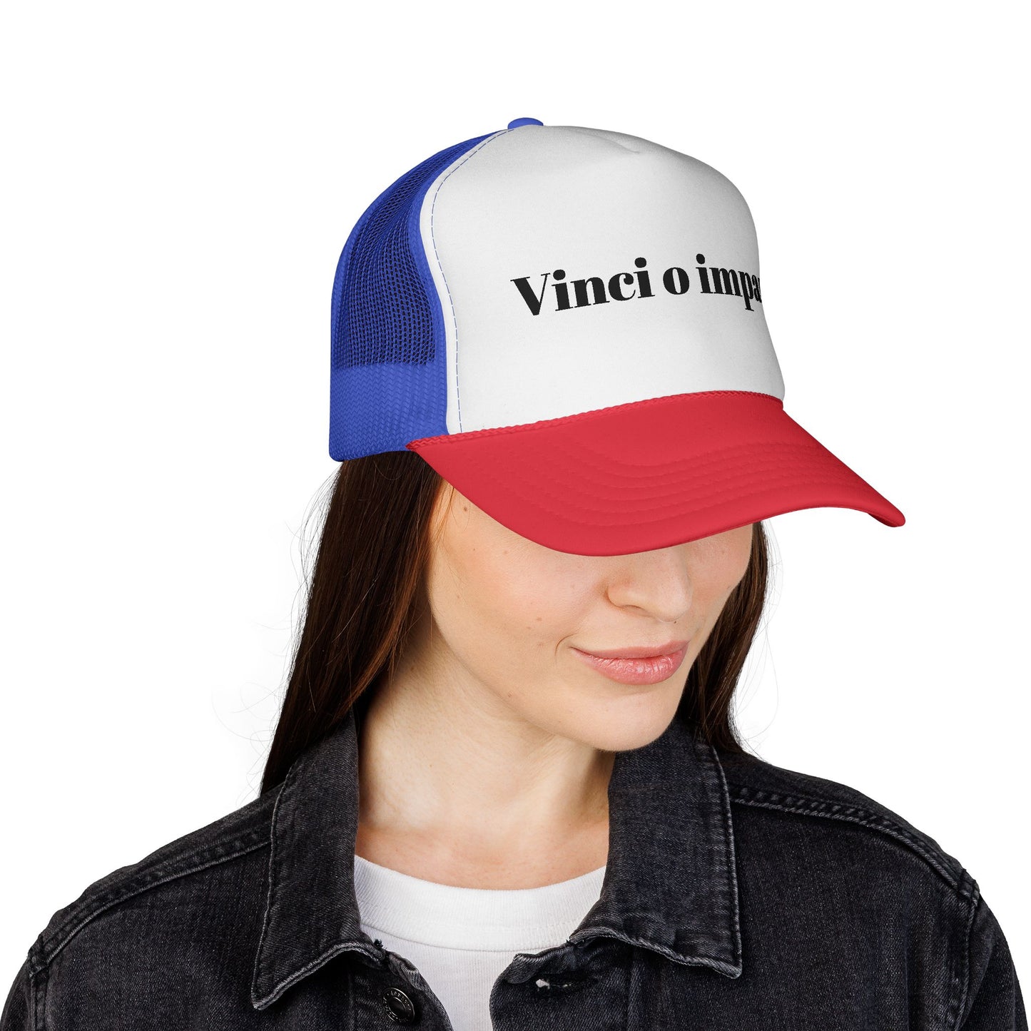 Trucker Cap with Italian Text "Vinci o impara"