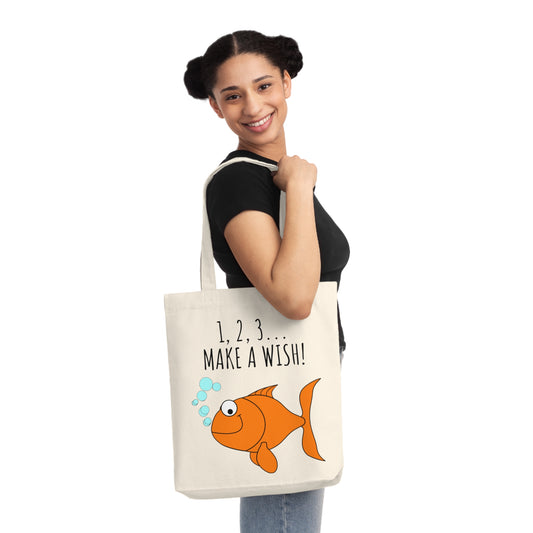 Whimsical Fish Woven Tote Bag - Great for Beach Days, Shopping, Wishes, Gifts, Kids' Birthdays
