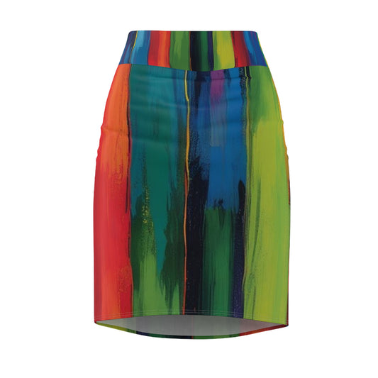 Colorful Abstract Women’s Pencil Skirt | Vibrant Dress for Night Out, Office Wear, Summer Parties, Weekend Style, Gift Ideas