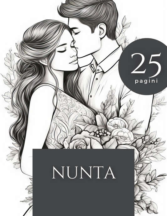 Libro da colorare a tema matrimonio - L'Arte del Matrimonio – Abiti, Bouquet e Dettagli da Colorare